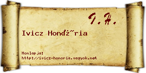 Ivicz Honória névjegykártya